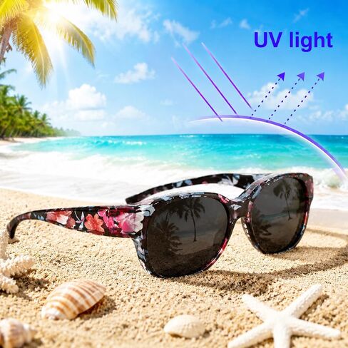CZFDHP 2PCS Over Glasses Sunglasses for Women, Fit Over Glasses Sunglasses with Polarized Lenses, Oversize Printed Fit Over Sunglasses for Driving and Outdoor Activities in Saudi Arabia