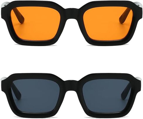 YAMEIZE Retro Square Sunglasses for Men - Women Vintage 90s Hexagon Tinted Sunglasses UV400 in Kuwait
