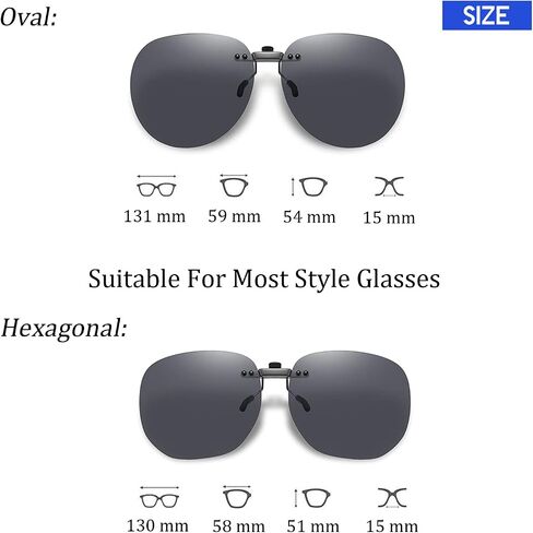 Clip On Sunglasses Polarized Unisex Anti-Glare Driving Glasses Non-Flip Up in Saudi Arabia