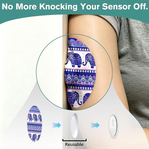 40 Pack Libre 3 Plus Sensor Covers Waterproof, with 2 Reusable Hard Caps | Breathable Adhesive Patches for Libre 3 & 3 Plus, Easy-Peel Tab Patch, Hypoallergenic & Latex-Free, 15-Day Protection in Saudi Arabia