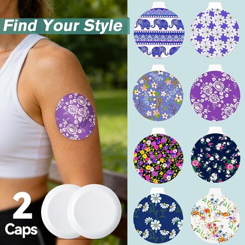 40 Pack Libre 3 Plus Sensor Covers Waterproof, with 2 Reusable Hard Caps | Breathable Adhesive Patches for Libre 3 & 3 Plus, Easy-Peel Tab Patch, Hypoallergenic & Latex-Free, 15-Day Protection in Saudi Arabia