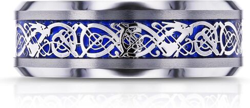 Kobelli 8mm Celtic Dragon High Polish Comfort Fit Mens Tungsten Carbide Ring in Kuwait