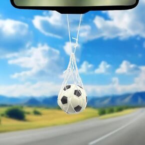 Craedli Soccer Car Mirror Hanging Ornament, Funny Football Car Rear View Mirror Charm Accessories, Auto Interior Pendant Decorations for Vehicle, Office, Home, Sport Lover (Black) in Saudi Arabia