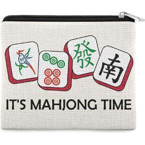 Mahjong Coin Purse Gift Mahjong Lover Player Gambling Gifts Coin Pouch Grandma Aunt Mom Sister Friends Birthday Christmas Retirement Presents Zipper Change Pouch in Saudi Arabia