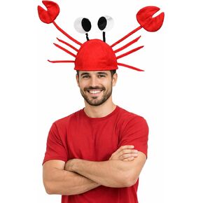 Crab Hat | Lobster Hat | Novelty Felt Crab Hats | Lobster Headpiece | Lobsters Claw Costume Accessories | Lobsters & Crabs Decor | Crabs Costume Accessory | Red Felt | Adjustable | 13" in Kuwait