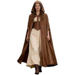 Ultrafun Women Renaissance Hood Cloak Arm Holes Medieval Cape with Hood for Halloween Costumes Cosplay in Kuwait