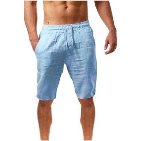 Xiaojmake Men's Linen Shorts Cotton Linen Casual Work Shorts Summer Lightweight Workout Gym Yoga Shorts Active Track Shorts in Saudi Arabia