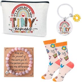 Appreciation Gift Set with Makeup Bag Keychain Bracelet and Socks, Graduation Birthday Thank You Gifts for Women Coworker Friend Wife Mom in Saudi Arabia