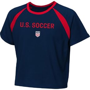 Outerstuff U.S Soccer Federation Girls Just Victory Men's US Soccer Short Sleeve Crop Tee, Navy, Juniors Medium in Saudi Arabia