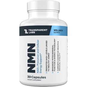 Transparent Labs NMN Supplement for NAD+ Levels - NAD Supplement with 600 mg Nicotinamide Mononucleotide to Support Healthy Aging, Cellular Energy Production, & Metabolic Balance - 30 Count in Saudi Arabia