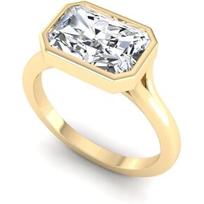IGI Certified 3 Carat Radiant Cut Lab Grown Diamond (E Color, VS1 Clarity) 14K Gold Bezel Set Split Shank Solitaire Engagement Ring For Womens in Saudi Arabia