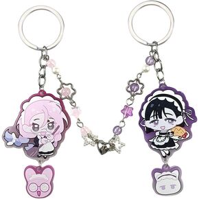 Anime Alien Stage Cosplay Keychain, Acrylic Charm with Beads, Star and Wing Accents, Fans Gift in Saudi Arabia