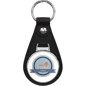 Florence Italy Travel Emblem Keychain Black Premium Leather Key Chain with Key Ring in Saudi Arabia
