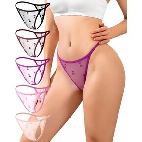 J-pone Lace Thongs for Women G-String T-back Thongs for Women Sexy Womens Panties Low Rise Ladies Underwear Soft Tangas 5Pack in Saudi Arabia