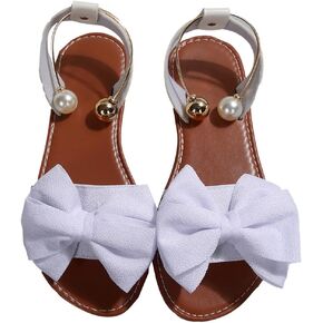 Women's Bow Flat Sandals for Women Open Toe Slip On Comfortable Dressy Sandals Ankle Strap Summer Beach Slide Shoes in Saudi Arabia