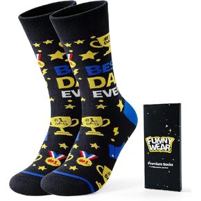 BONANGEL Dad Socks, Men's Cotton Crew Funny Novelty Socks, Father's Day Birthday Christmas Gift for Dad from Daughter Son in Saudi Arabia