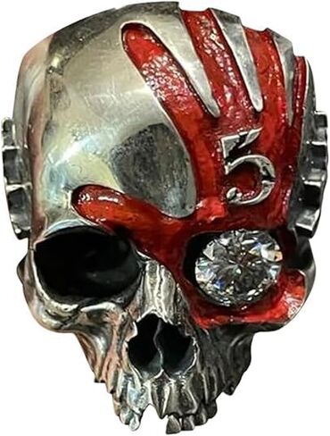 Halloween Five Fingers Punch Skull Ring, Vintage Chunky Deathring Silver Black Retro Gothic Jewelry Dainty Goth Ring for Men， Premium Stainless Steel Gothic Jewelry, Punk Skeleton Band Gifts in Saudi Arabia