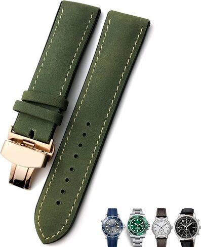 20mm 21mm 22mm Leather Watch Strap Black Brown Watch Bands for Rolex for Omega Seamaster 300 for Hamilton for Seiko for IWC for Tissot Bracelet (Color : Black 1 Silver, Size : 20mm) in Saudi Arabia