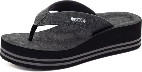 RockDove Womens Vista Platform Flip Flops Stylish Sandals | Wedge, Non-Slip, Cushioned, Open Toe, Waterproof, Indoor/Outdoor Sole, Beach Vacation, Comfortable, Skin-Friendly, Gift in Kuwait