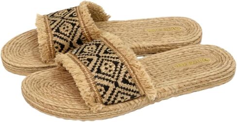 Women's Summer Beach Flat Cute Sandals 2026 Imitation straw weaving shoes Vacation Sandals in Saudi Arabia