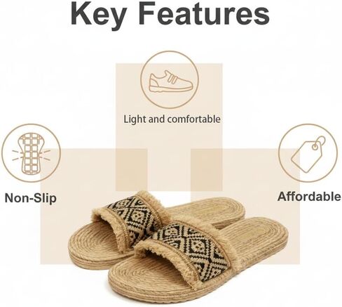 Women's Summer Beach Flat Cute Sandals 2026 Imitation straw weaving shoes Vacation Sandals in Saudi Arabia