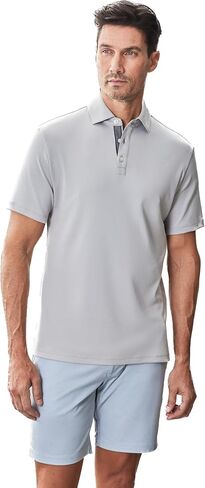 Robert Barakett Men's Georgia Short Sleeve Herringbone Polo Shirt in Saudi Arabia
