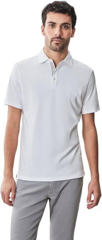 Robert Barakett Men's Georgia Short Sleeve Herringbone Polo Shirt in Saudi Arabia