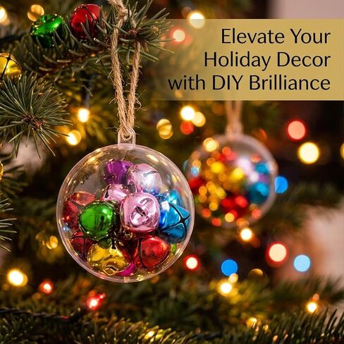 15 Pack Clear Plastic Fillable Ornament Balls (3.14"/80mm), Shatterproof Plastic Spheres with Hanging Strings, Reusable Snap-Together Design for DIY Christmas Tree Decor, Holiday Party in Saudi Arabia