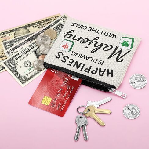 Mahjong Coin Purse for Women Mahjong Lover Gift Friend Sister Bestie Birthday Gifts Game Players Coin Pouch Game Lover Player Christmas Valentines Day Gift Zipper Change Pouch in Saudi Arabia