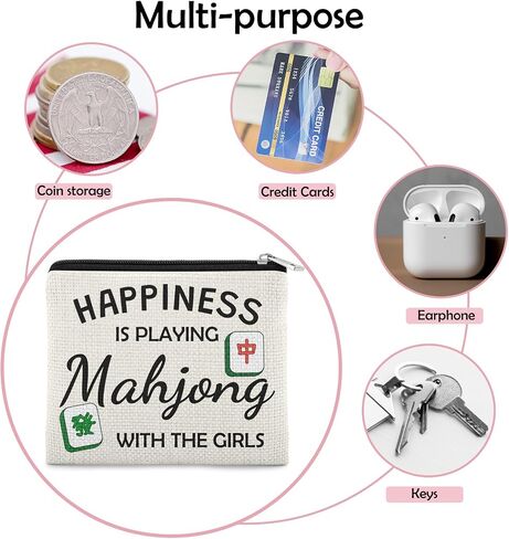 Mahjong Coin Purse for Women Mahjong Lover Gift Friend Sister Bestie Birthday Gifts Game Players Coin Pouch Game Lover Player Christmas Valentines Day Gift Zipper Change Pouch in Saudi Arabia