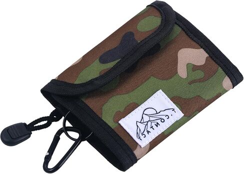 wallet,Teen Wallet with Coin Pocket,Kids Wallets for Boys Girls,RFID Trifold Canvas Outdoor Sports Wallet for Kids,Front Pocket Wallet with Magic Sticker (Black) in Saudi Arabia