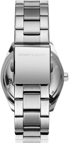 Kenneth Scott Men’s Mechanical Casual Watch | Black Dial, Silver Case & Strap, 43mm-K22312-SBSB in Saudi Arabia