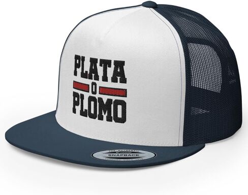 قبعة NG Plata o Plomo Plablo Escobar Flat Bill Trucker قبعة عالية التاج قابلة للتعديل من Narco in Kuwait
