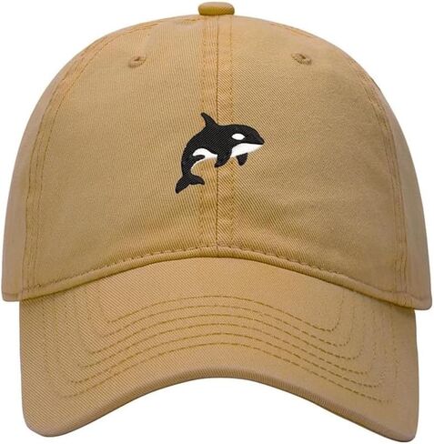 Men's Cap for Orca Whale Embroidered Baseball Caps Adjustable Cotton Dad Hat in Saudi Arabia