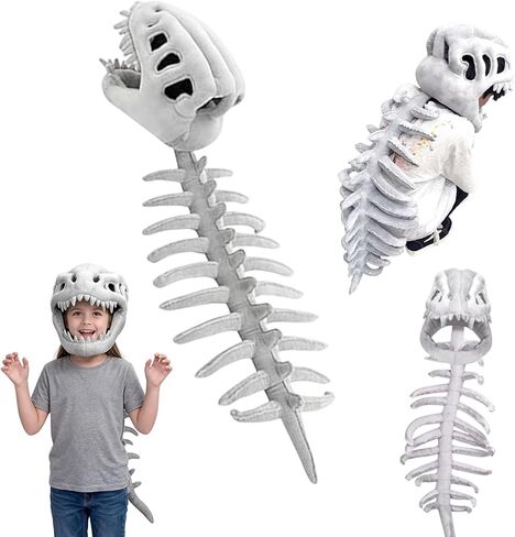 UPABLUNSO Dinosaur Skeleton Costume Soft 3D Spinosaurus Outfit Decorate, Realistic Dinosaur Skeleton Outfit for Halloween in Kuwait