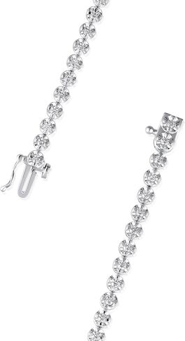 1 to 3 Carat Natural Diamond Tennis Bracelet for Women - 14k White Gold Bracelet for Her (I-J, I1-I2, 1.00 to 3.00 cttw) 7 Inches Long with Box With Tongue and Safety in Saudi Arabia