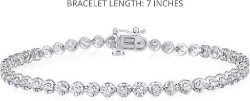 1 to 3 Carat Natural Diamond Tennis Bracelet for Women - 14k White Gold Bracelet for Her (I-J, I1-I2, 1.00 to 3.00 cttw) 7 Inches Long with Box With Tongue and Safety in Saudi Arabia