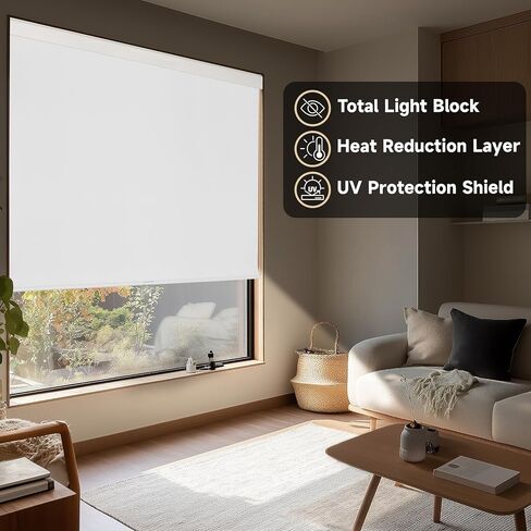 Royal Shade Customized Blackout Shades for Windows, Free-Stop Cordless Roller Shades, Thermal-Insulated Blinds, Pull-Down Window Shades for Office, Bedroom (Grey, 70.5'' W x 72'' H) in Saudi Arabia