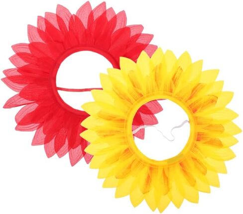 Abaodam 2pcs Sunflower Costume Sunflower Headgear Yellow Flower Headgear Performance Props for Halloween Dance Cosplay Party in Kuwait
