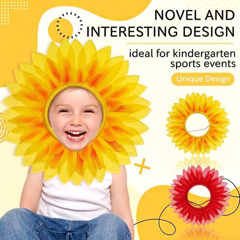 Abaodam 2pcs Sunflower Costume Sunflower Headgear Yellow Flower Headgear Performance Props for Halloween Dance Cosplay Party in Kuwait