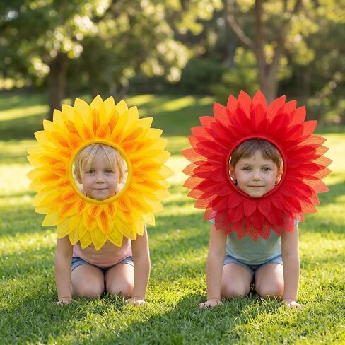 Abaodam 2pcs Sunflower Costume Sunflower Headgear Yellow Flower Headgear Performance Props for Halloween Dance Cosplay Party in Kuwait
