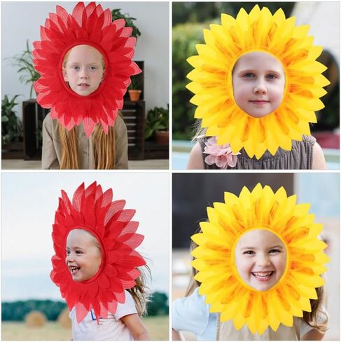 Abaodam 2pcs Sunflower Costume Sunflower Headgear Yellow Flower Headgear Performance Props for Halloween Dance Cosplay Party in Kuwait