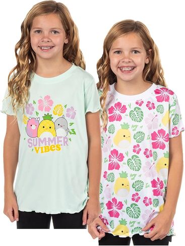 Squishmallows T-Shirt Girls' Summer Vibes Performance Tops 2-Pack UPF 50+ Tee in Saudi Arabia