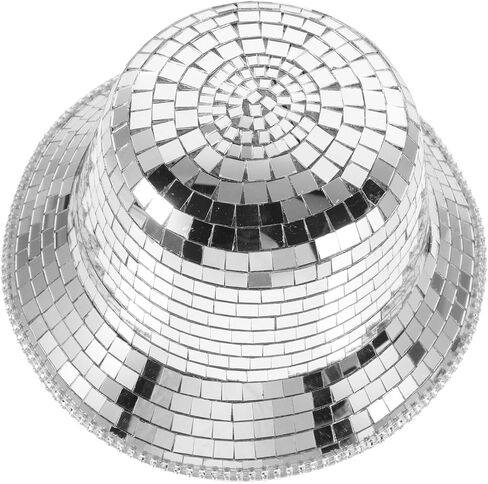 Disco Ball Cowboy Hat - Mirrored Ball Hat Cowgirl Fun Cosplay Party Disco Western Costume for Women Men for Halloween Dance Parties and Festive Events in Kuwait