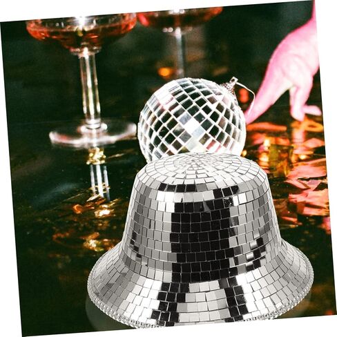 Disco Ball Cowboy Hat - Mirrored Ball Hat Cowgirl Fun Cosplay Party Disco Western Costume for Women Men for Halloween Dance Parties and Festive Events in Kuwait