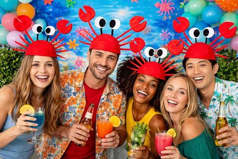 Crab Hat | Lobster Hat | Novelty Felt Crab Hats | Lobster Headpiece | Lobsters Claw Costume Accessories | Lobsters & Crabs Decor | Crabs Costume Accessory | Red Felt | Adjustable | 13" in Kuwait