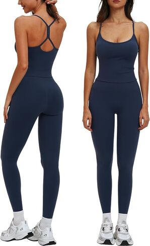 ABOCIW 2 قطعة مجموعات تجريب للنساء Racerback المحاصيل تانك الأعلى عالية الخصر البطن التحكم طماق رياضة اليوغا بيلاتيس وتتسابق in Kuwait
