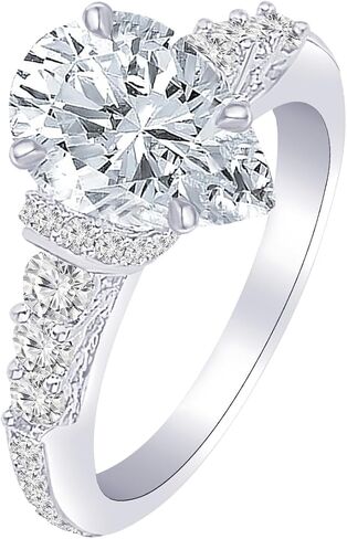 1.25 Ctw 14K White Gold Designer Four Prong Pave Set Round Diamonds Engagement Ring Pear Shape (0.5 Ct I Color VS2 Clarity Center Stone) in Saudi Arabia
