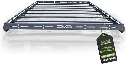 Roof Rack for 2018-2025 Jeep Wrangler JL 4 Door | Hard Top | Bolt-On Installation | Multiple Tie Down Points | 200lbs Capacity | Made from 1/8" Thick Steel | DV8 Offroad in Saudi Arabia