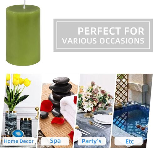 Jeco “2" Diameter by 3" Sage Green Pillar Candle,CPZ-2311 in Saudi Arabia
